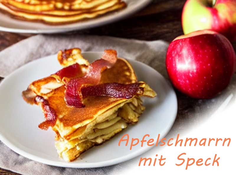 Eine Variante des Apfelschmarrn mit Speck Eine Variante des Apfelschmarrn mit Speck