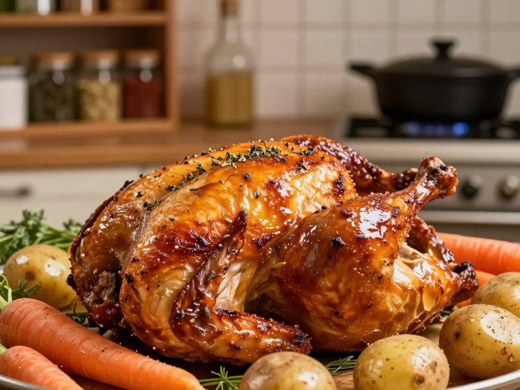 Geflügel braten für knusprige Haut Geflügel braten für knusprige Haut