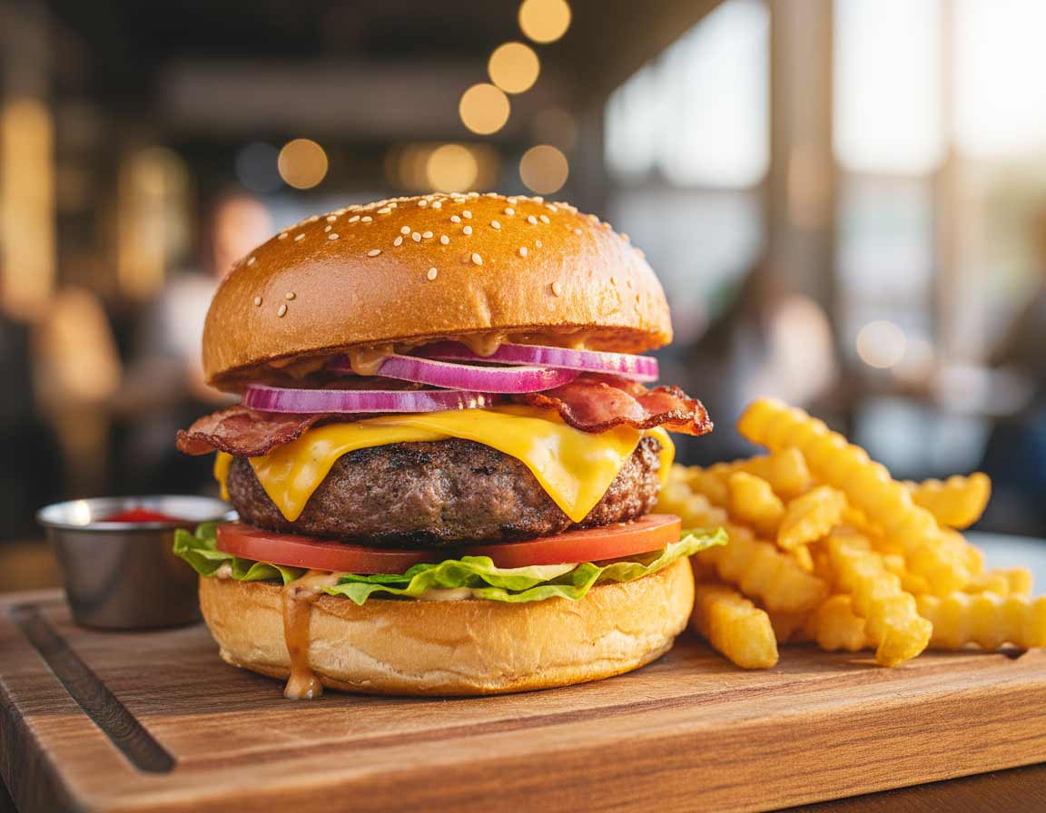 Burger als herzhaftes Lieblingsessen vieler Männer
