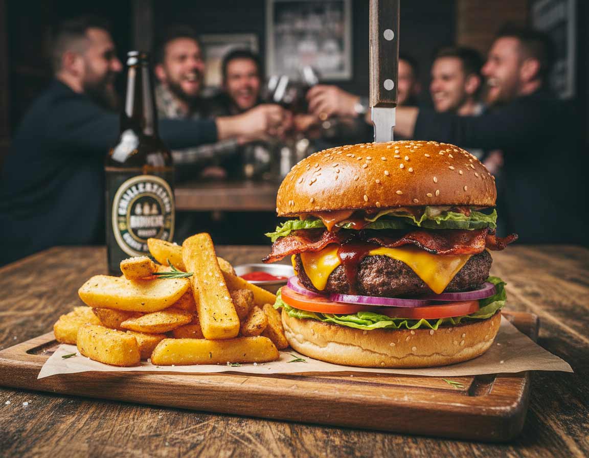 Burger als herzhaftes Lieblingsessen mit Fleisch
