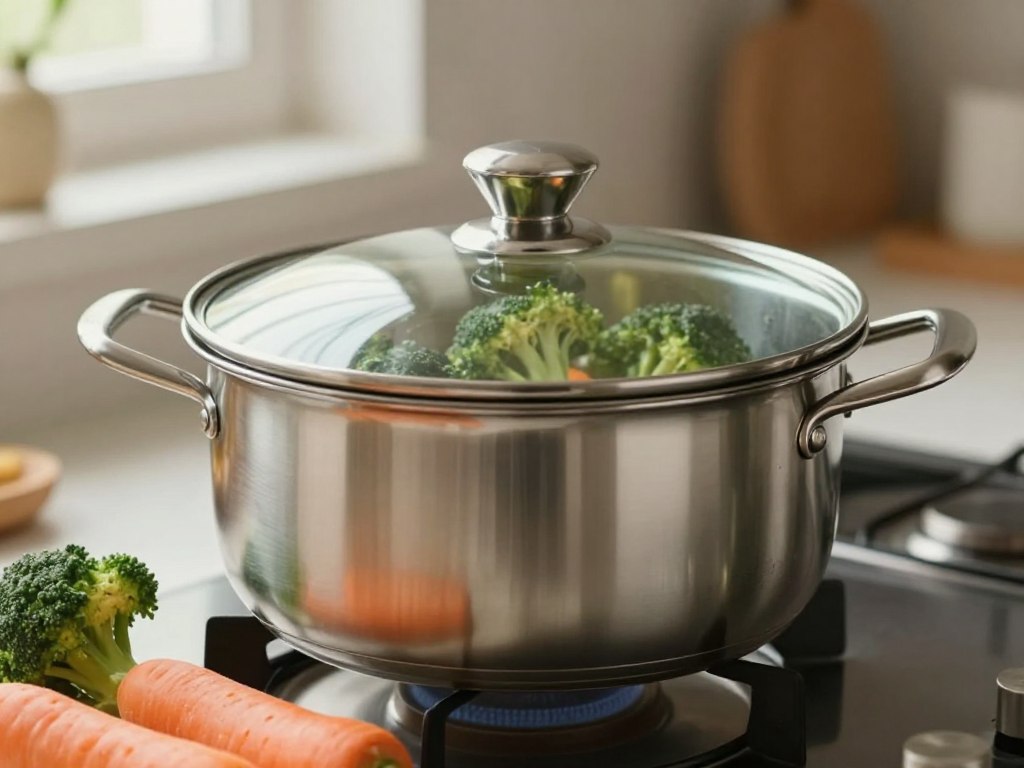 Kochgeschirr zum Dünsten mit Deckel Kochgeschirr zum Dünsten mit Deckel