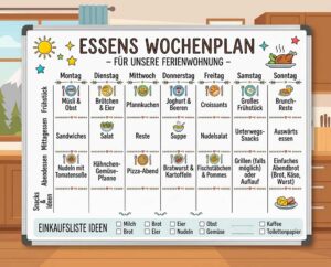 Mehr über den Artikel erfahren Essens Wochenplan für die Ferienwohnung