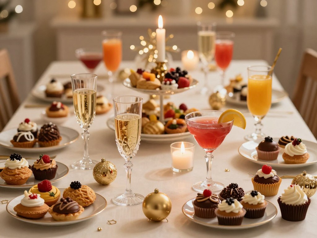 Süßes und Getränke für die Silvesterparty Süßes und Getränke für die Silvesterparty