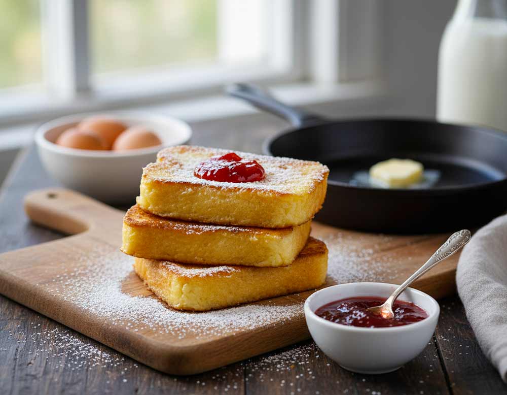 Toast mit allem, was man in der Küche hat