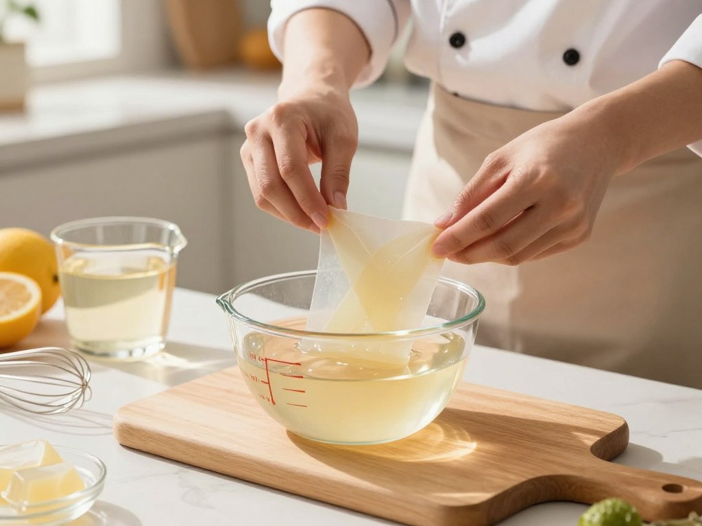 Blattgelatine auflösen Schritt für Schritt